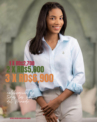 Camisa de Lino MujerAZUL CLARO AVO Damas | RD$ 2,700