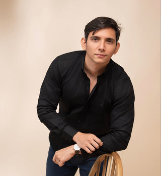Camisa de Lino Hombre Negra MARE | AVO Premium RD