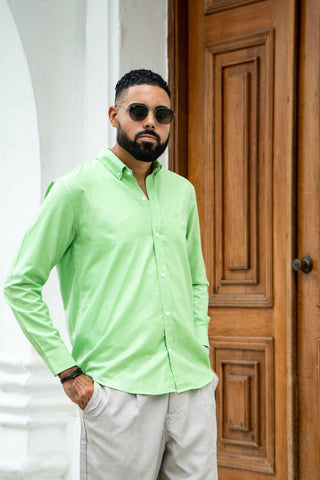 CAMISA AVO LINO STELLA LIGTH GREEN