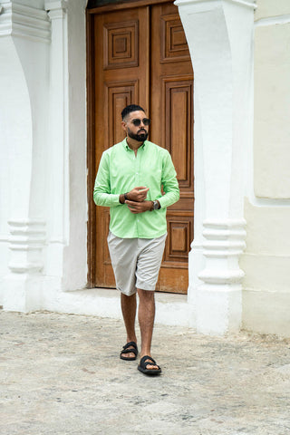 CAMISA AVO LINO STELLA LIGTH GREEN