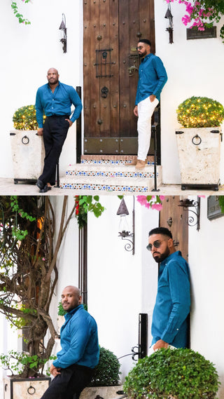 CAMISA AVO LINO STELLA BLUE
