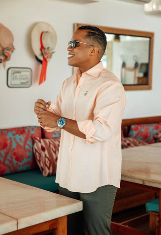 CAMISA AVO LINO MARE SALMON
