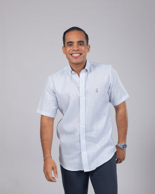CAMISA AVO LINO MANGA CORTA BLUE