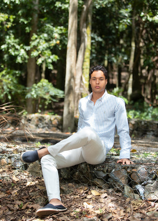 CAMISA AVO LINO TERRA BLUE