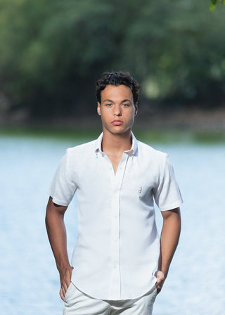CAMISA AVO LINO MANGA CORTA WHITE