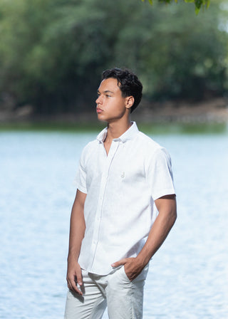 CAMISA AVO LINO MANGA CORTA WHITE