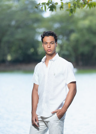 CAMISA AVO LINO MANGA CORTA WHITE
