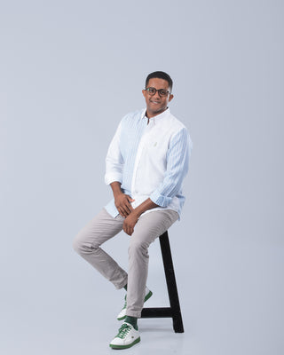 CAMISA AVO LINO SOLE BLUE