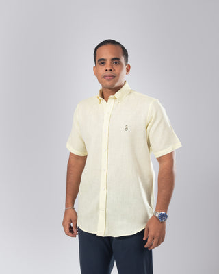 CAMISA AVO LINO MANGA CORTA YELLOW