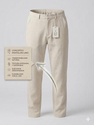 Pantalón Lino AVO — Beige