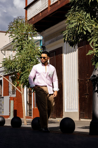 CAMISA AVO LINO ALMA PINK/GREEN